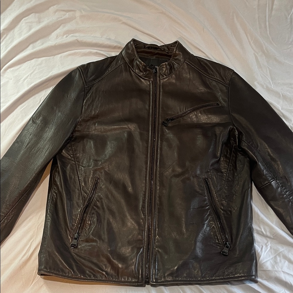 Men's Classic Dark Brown Leather Jacket
